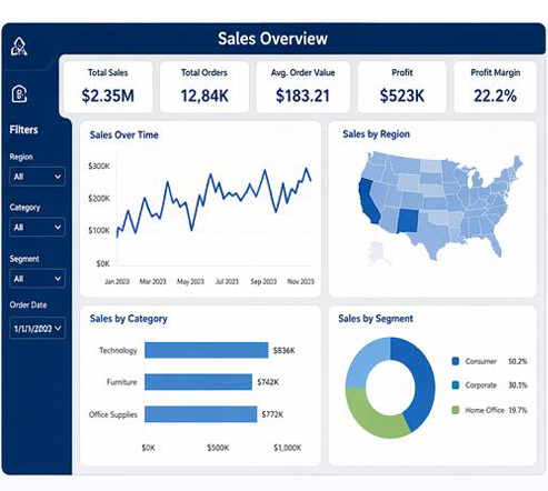 Power BI sales dashboard screenshot